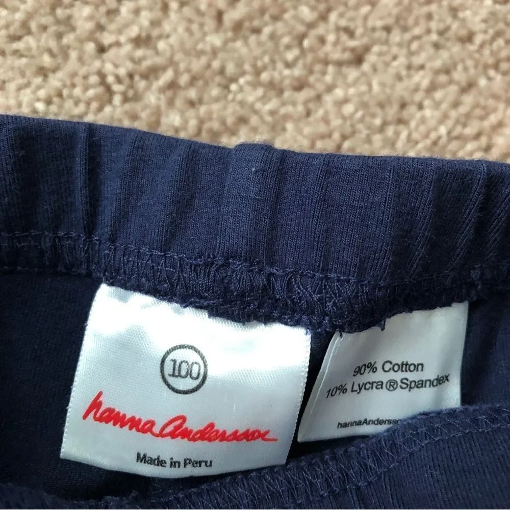 Hanna Andersson Bermuda Shorts Girls 4 Navy Blue Stretchy Cotton Spandex Pull On
